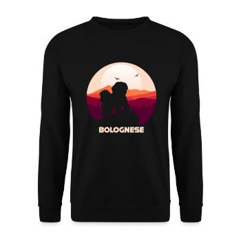 Bolognese Dogs Dad Dog Mom | Bolognese - Unisex Sweatshirt - black - Front - Alina (178cm) & Michal (187cm)