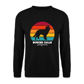 Border Collie Hund - Unisex Pullover - Schwarz - Vorne - Alina (178cm) & Michal (187cm)