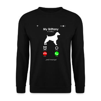 Bretagne Épagneul Chien Breton - Sweat-shirt Unisexe - noir - Devant - Alina (178cm) & Michal (187cm)