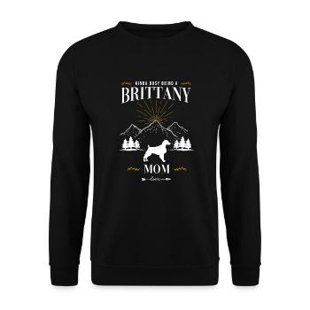 Bretagne Épagneul Chien Breton - Sweat-shirt Unisexe - noir - Devant - Alina (178cm) & Michal (187cm)