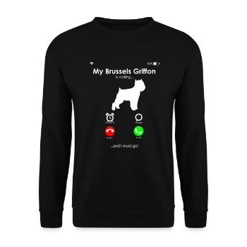 Bruxelles Griffon amoureux chien propriétaire papa maman - Sweat-shirt Unisexe - noir - Devant - Alina (178cm) & Michal (187cm)
