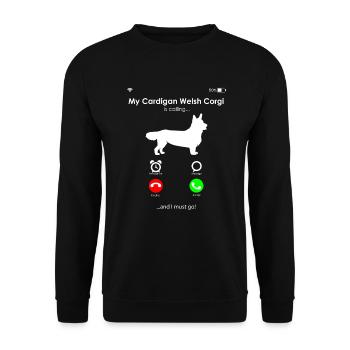 Cardigan Welsh Corgi - Sweat-shirt Unisexe - noir - Devant - Alina (178cm) & Michal (187cm)