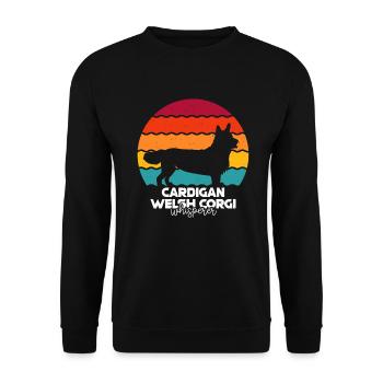 Cardigan Welsh Corgi - Sweat-shirt Unisexe - noir - Devant - Alina (178cm) & Michal (187cm)