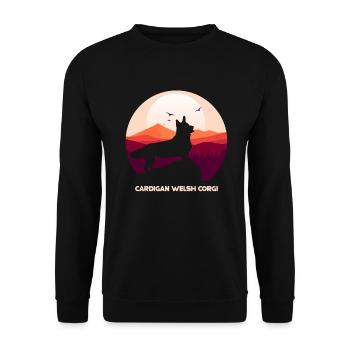 Cardigan Welsh Corgi - Sweat-shirt Unisexe - noir - Devant - Alina (178cm) & Michal (187cm)
