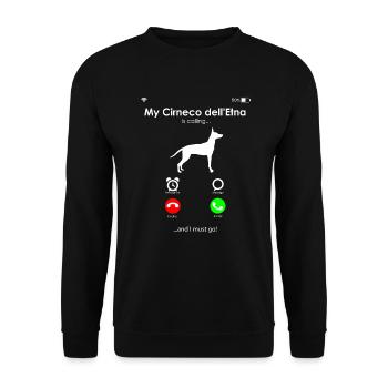 Cirneco dell Etna - Unisex Pullover - Schwarz - Vorne - Alina (178cm) & Michal (187cm)
