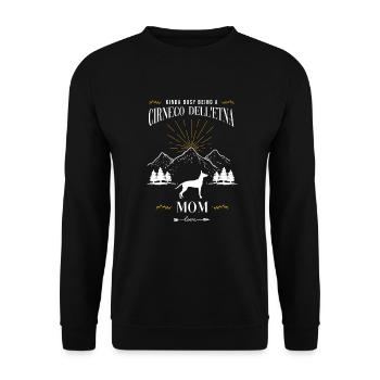 Cirneco dell Etna - Unisex Pullover - Schwarz - Vorne - Alina (178cm) & Michal (187cm)