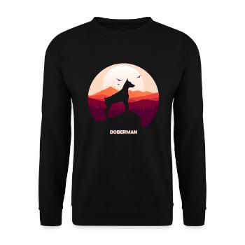Dobermann - Unisex Pullover - Schwarz - Vorne - Alina (178cm) & Michal (187cm)
