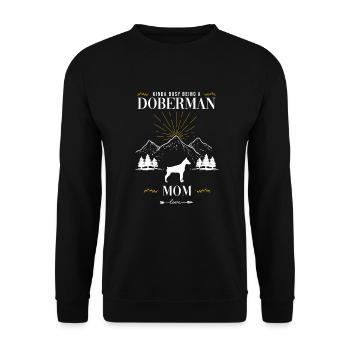 Dobermann - Unisex Pullover - Schwarz - Vorne - Alina (178cm) & Michal (187cm)