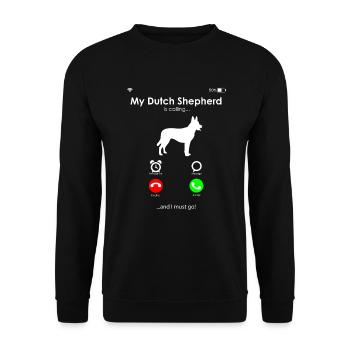 Holländischer Schäferhund Hollandse Herdershond - Unisex Pullover - Schwarz - Vorne - Alina (178cm) & Michal (187cm)