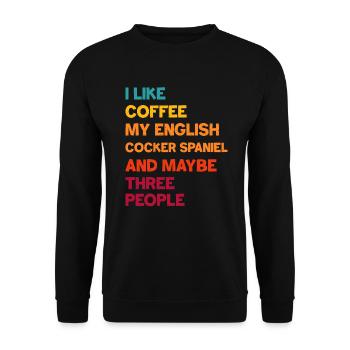 English Cocker Spaniel - Unisex Pullover - Schwarz - Vorne - Alina (178cm) & Michal (187cm)