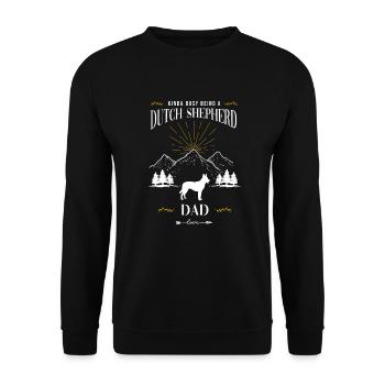 Holländischer Schäferhund Hollandse Herdershond - Unisex Pullover - Schwarz - Vorne - Alina (178cm) & Michal (187cm)