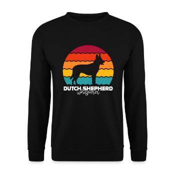 Holländischer Schäferhund Hollandse Herdershond - Unisex Pullover - Schwarz - Vorne - Alina (178cm) & Michal (187cm)