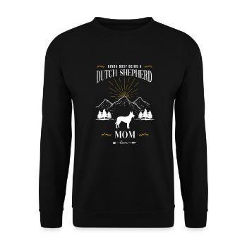 Holländischer Schäferhund Hollandse Herdershond - Unisex Pullover - Schwarz - Vorne - Alina (178cm) & Michal (187cm)