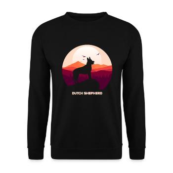 Holländischer Schäferhund Hollandse Herdershond - Unisex Pullover - Schwarz - Vorne - Alina (178cm) & Michal (187cm)