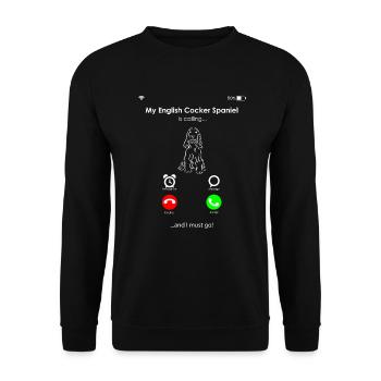 English Cocker Spaniel - Unisex Pullover - Schwarz - Vorne - Alina (178cm) & Michal (187cm)