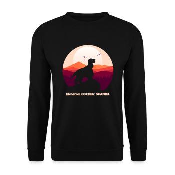 English Cocker Spaniel - Unisex Pullover - Schwarz - Vorne - Alina (178cm) & Michal (187cm)