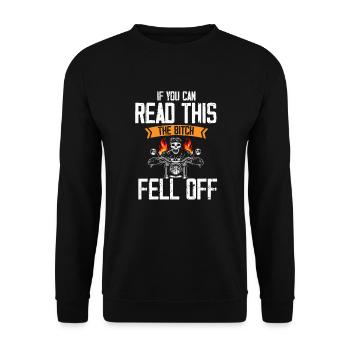 Wenn Sie dies lesen können, fiel das B von Funny B - Unisex Pullover - Schwarz - Vorne - Alina (178cm) & Michal (187cm)