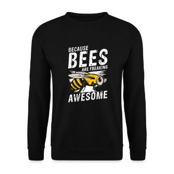 Weil Bienen großartig sind Imker Imker - Unisex Pullover - Schwarz - Vorne - Alina (178cm) & Michal (187cm)