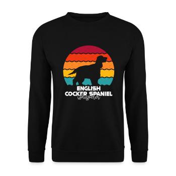 Englischer Cocker Spaniel Flüsterer Retro Vintage - Unisex Pullover - Schwarz - Vorne - Alina (178cm) & Michal (187cm)
