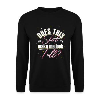 Sehe ich damit groß aus? Groß ist schön - Unisex Pullover - Schwarz - Vorne - Alina (178cm) & Michal (187cm)