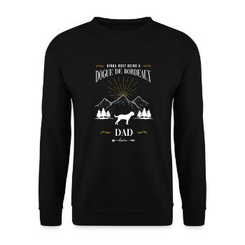 Irgendwie beschäftigt als Bordeauxdoggen-Papa - Unisex Pullover - Schwarz - Vorne - Alina (178cm) & Michal (187cm)