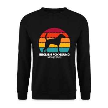 Français Foxhound Whisperer Retro Vintage - Sweat-shirt Unisexe - noir - Devant - Alina (178cm) & Michal (187cm)