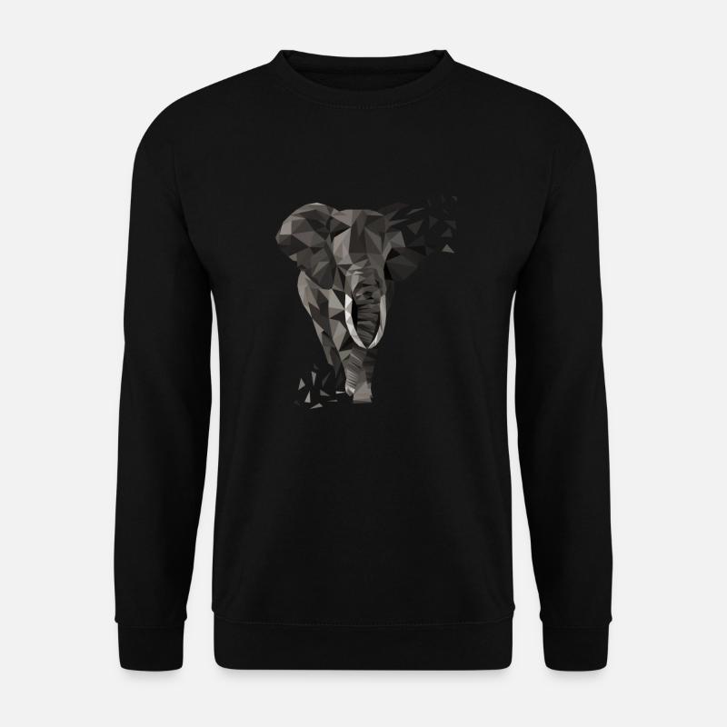 Elefanten-Geschenkidee - Low Poly Elefant - Unisex Pullover - Schwarz