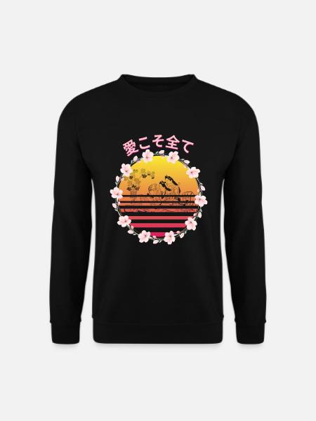 桜の日本語 Love is everything! - Unisex Sweatshirt - black
