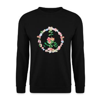 Peace Love Hippie Kostüm Tie Dye 60er 70er Jahre - Unisex Pullover - Schwarz - Vorne - Alina (178cm) & Michal (187cm)