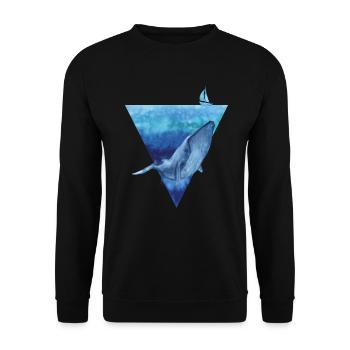 Rettet den Planeten / Rettet die Wale Wald Umwelts - Unisex Pullover - Schwarz - Vorne - Alina (178cm) & Michal (187cm)