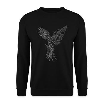 Perroquet gris africain T-shirt Perruche T-S - Sweat-shirt Unisexe - noir - Devant - Alina (178cm) & Michal (187cm)