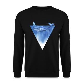 Save the Planet / Save the Whales Forest Environment - Unisex Sweatshirt - black - Front - Alina (178cm) & Michal (187cm)