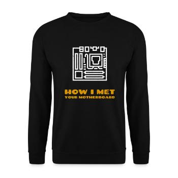 Drôle d’informatif Geek T-shirt Carte mère Référer - Sweat-shirt Unisexe - noir - Devant - Alina (178cm) & Michal (187cm)
