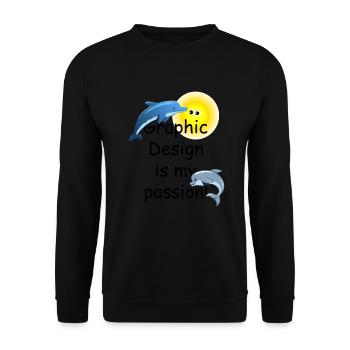 Funny meme graphic design, graphic design is my - Unisex Sweatshirt - black - Front - Alina (178cm) & Michal (187cm)