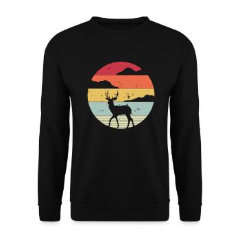 Deer Retro Vintage Style 60s 70s Men Women G - Unisex Sweatshirt - black - Front - Alina (178cm) & Michal (187cm)