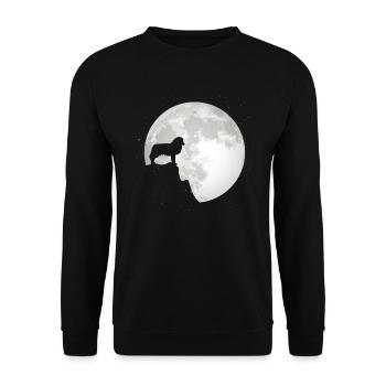 Aussie Dog Owner Full Moon Australian Shepherd - Unisex Sweatshirt - black - Front - Alina (178cm) & Michal (187cm)
