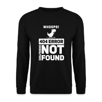 Fehler 404 Freundin nicht gefunden Programmierer C - Unisex Pullover - Schwarz - Vorne - Alina (178cm) & Michal (187cm)