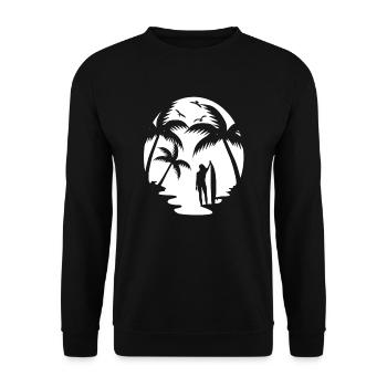 Surf Girl Pastell Niedlich Surfen Weiblich Surfer - Unisex Pullover - Schwarz - Vorne - Alina (178cm) & Michal (187cm)