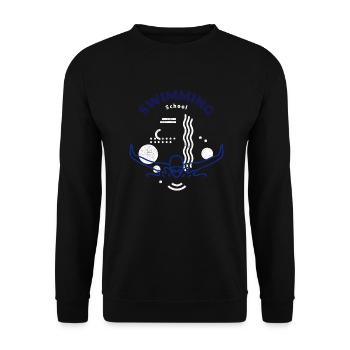 Natation Natation Nageurs Cool Drôle Gesche - Sweat-shirt Unisexe - noir - Devant - Alina (178cm) & Michal (187cm)