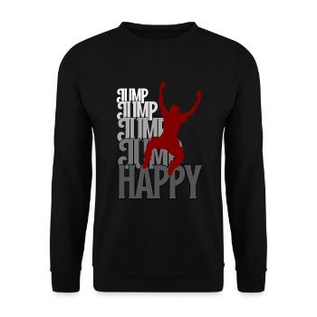 jump happy jumping happy human - Unisex Sweatshirt - black - Front - Alina (178cm) & Michal (187cm)