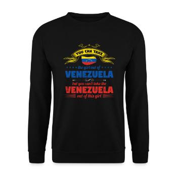 Venezuela Frau Lustiges Venezuelaner Geschenk - Unisex Pullover - Schwarz - Vorne - Alina (178cm) & Michal (187cm)