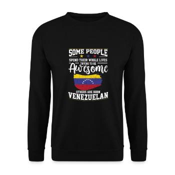 Awesome Venezuelan Venezuelan Flag Origin - Unisex Sweatshirt - black - Front - Alina (178cm) & Michal (187cm)