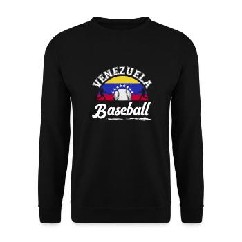 Venezuela Baseball Venezuelanische Flagge Sport - Unisex Pullover - Schwarz - Vorne - Alina (178cm) & Michal (187cm)