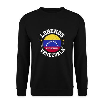 Legenden Geboren In Venezuela Südamerika Geschenk - Unisex Pullover - Schwarz - Vorne - Alina (178cm) & Michal (187cm)