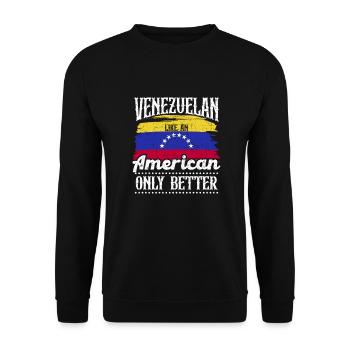 Venezuelan Südamerika Herkunftsland Lateinamerika - Unisex Pullover - Schwarz - Vorne - Alina (178cm) & Michal (187cm)