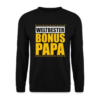 Bonus Papa - Unisex Pullover - Schwarz - Vorne - Alina (178cm) & Michal (187cm)