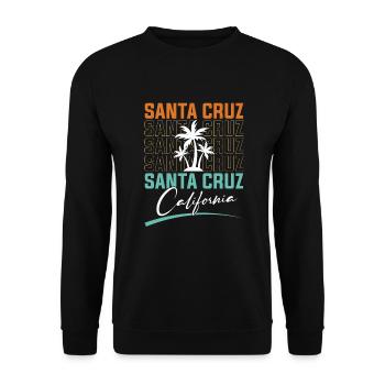 Santa Cruz Californie Coucher de soleil 70s 80s - Sweat-shirt Unisexe - noir - Devant - Alina (178cm) & Michal (187cm)