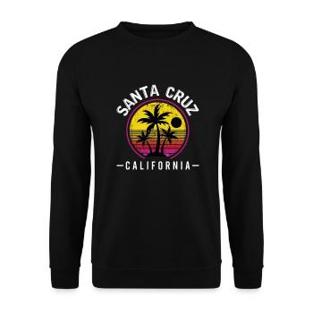 Santa Cruz Californie Coucher de soleil 70s 80s - Sweat-shirt Unisexe - noir - Devant - Alina (178cm) & Michal (187cm)
