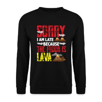 Ground Is Lava Volcano Lover Jeux de volcano - Sweat-shirt Unisexe - noir - Devant - Alina (178cm) & Michal (187cm)