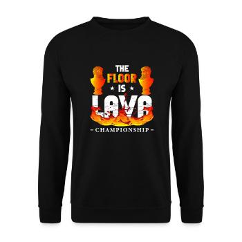 The Floor Is Lava Championship Pompeii - Unisex Sweatshirt - black - Front - Alina (178cm) & Michal (187cm)
